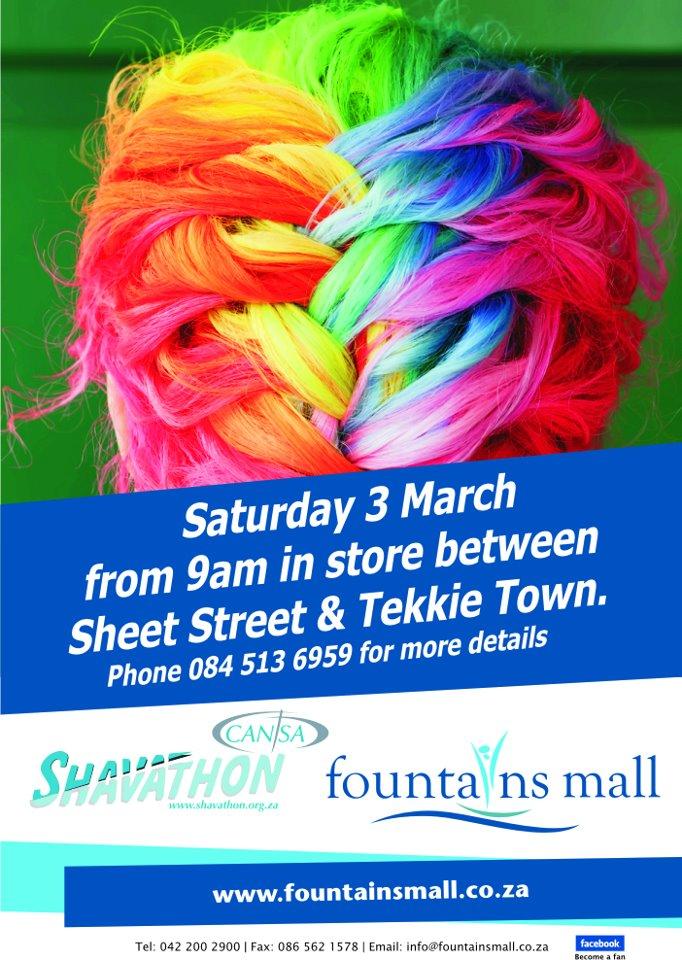 CANSA Shavathon Fountains Mall Jeffreys Bay